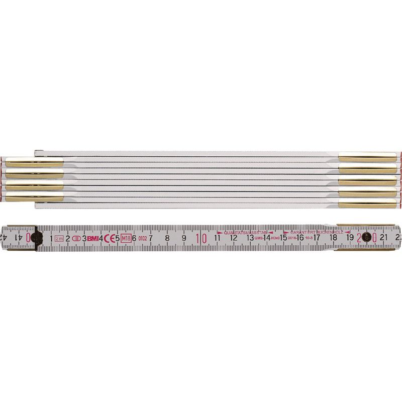 Gliedermaßstab Länge 2 m Breite 16 mm BMI 9042 mm/cm EG III Buche weiß Produktbild BIGPIC L