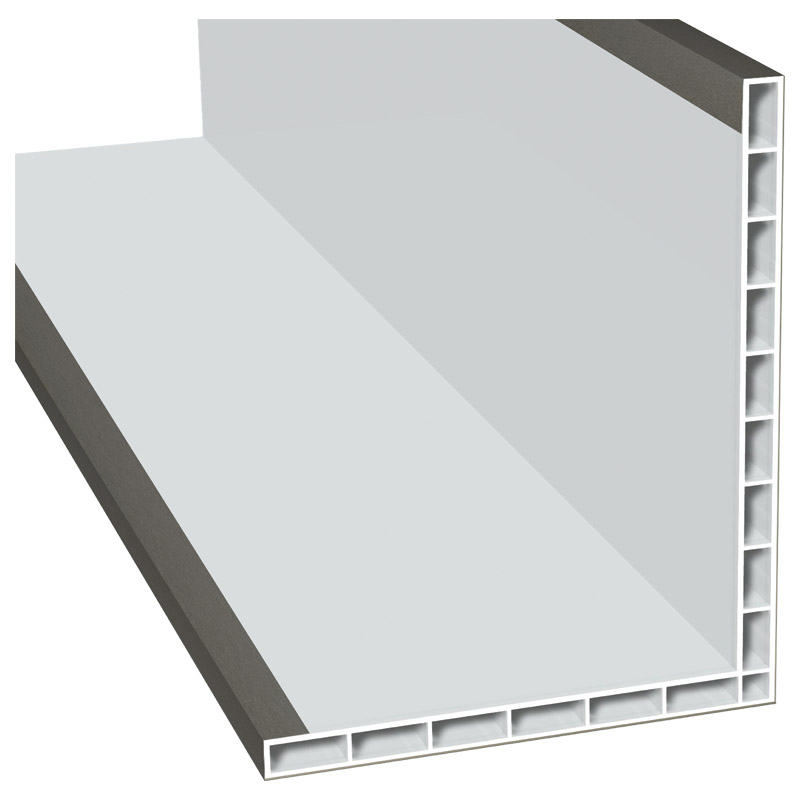 Hohlkammerwinkel 110x90mm Lg. 6,00m foliert 70 3905-167 Quarzgrau Produktbild BIGPIC L
