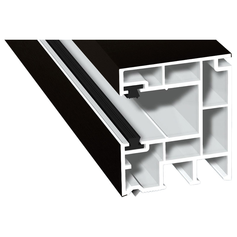 Rollladenführung 40x47mm Lg. 6,50m foliert, mit zwei schwarzen Bürsten GK Braun 85 1805-167 Schwarzbraun Produktbild BIGPIC L