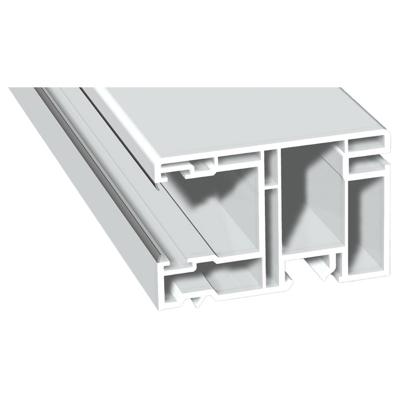 Maxi-Rollladenführung 58x38mm Lg. 6,50m Weiß, mit zwei grauen WL, LOSE Produktbild BIGPIC L