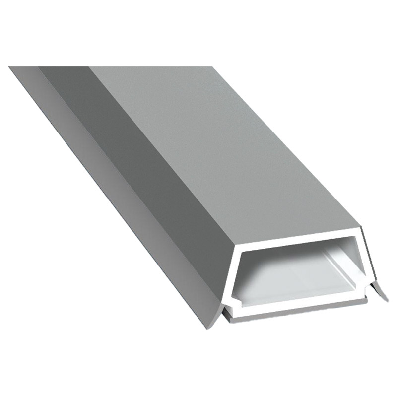 Trapez-Sprosse 27mm SK Lg. 6,00m foliert, mit zwei schwarzen Weichlippen 70 0405-083 Signalgrau Glatt Produktbild BIGPIC L
