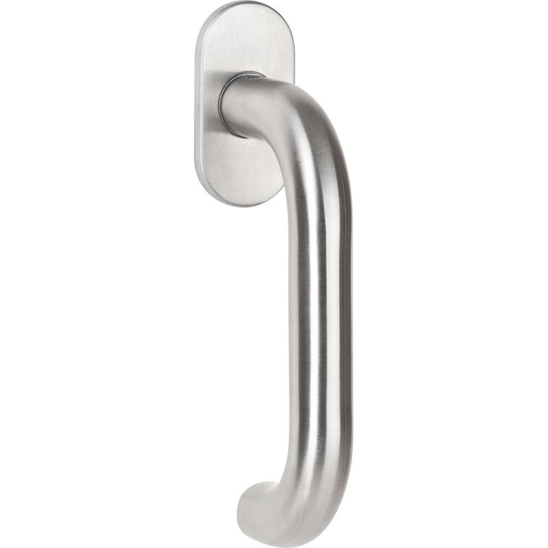 greenteQ Fenstergriff FG60.FRS.ER mit flacher Rosette Edelstahl - inkl. Schrauben Produktbild BIGPIC L