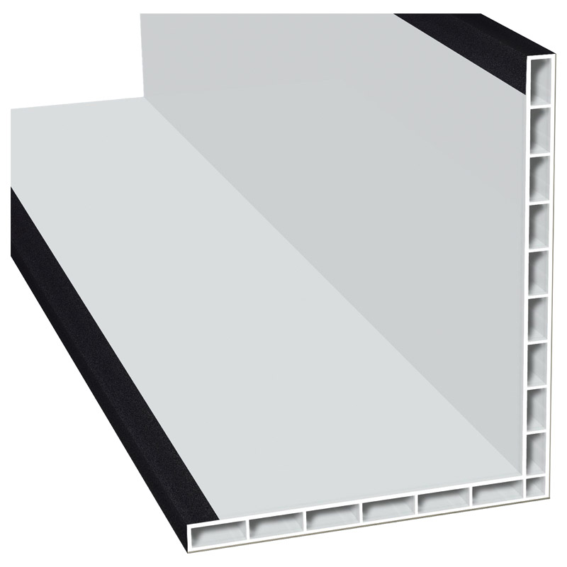 Hohlkammerwinkel 110x90mm Lg. 6,00m foliert 70 2105-083 Schwarzgrau Glatt Produktbild BIGPIC L