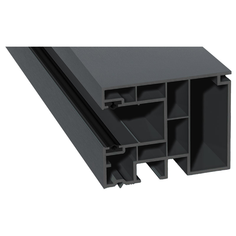 Maxi-Rollladenführung 59x47mm Lg. 6,50m foliert, GK Grau, mit zwei schwarzen Weichlippen 70 1205-167 Basaltgrau Produktbild BIGPIC L