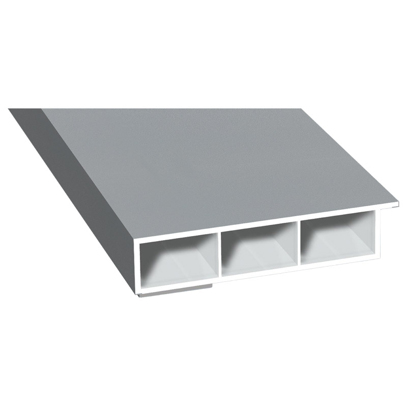 Kammerprofil 80x15mm SK Lg. 6,00m foliert, mit Nase 71 5505-083 Silbergrau Glatt Produktbild BIGPIC L