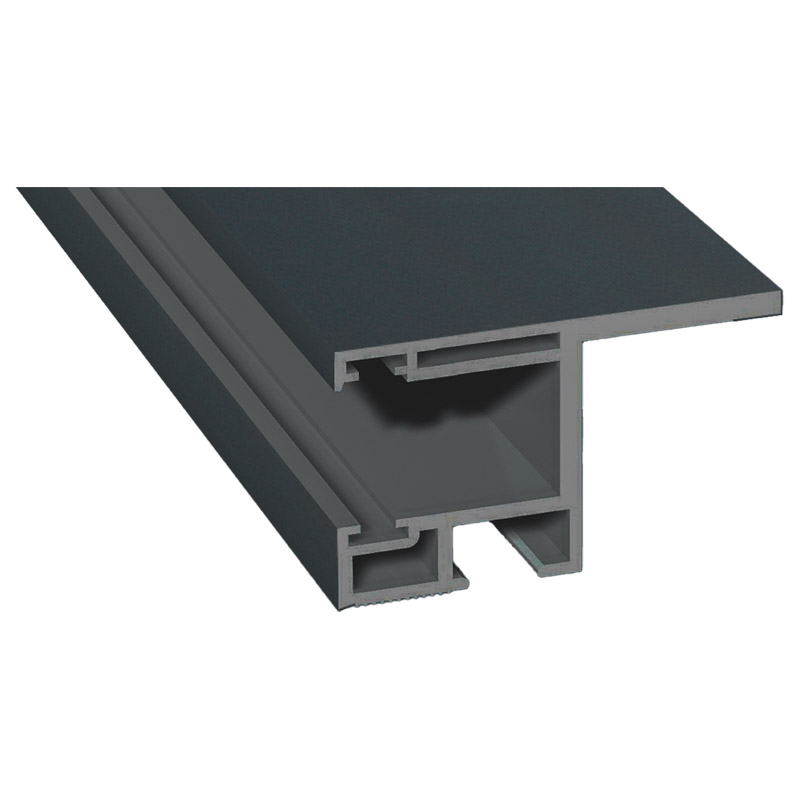 Rollladenführung 55x32mm Lg. 6,00m foliert, mit Nase, ohne Bürste, GK Grau 70 1605-083 Anthrazitgrau Glatt Produktbild BIGPIC L