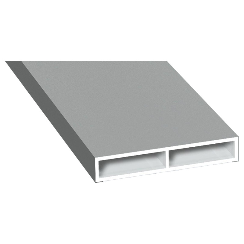 Kammerprofil 40x7 mm Lg. 6,00 m foliert ohne Nase 70 0405-083 Signalgrau Glatt Produktbild BIGPIC L