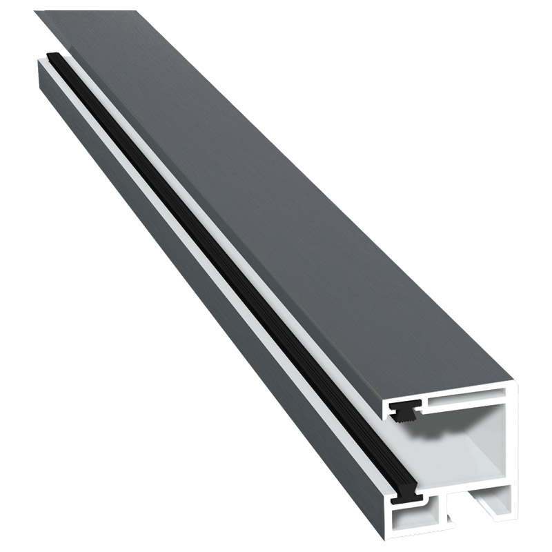 Rollladenführung 30x32mm Lg. 6,00m foliert, mit zwei schwarzen Bürsten GK Grau 70 1205-167 Basaltgrau Produktbild BIGPIC L