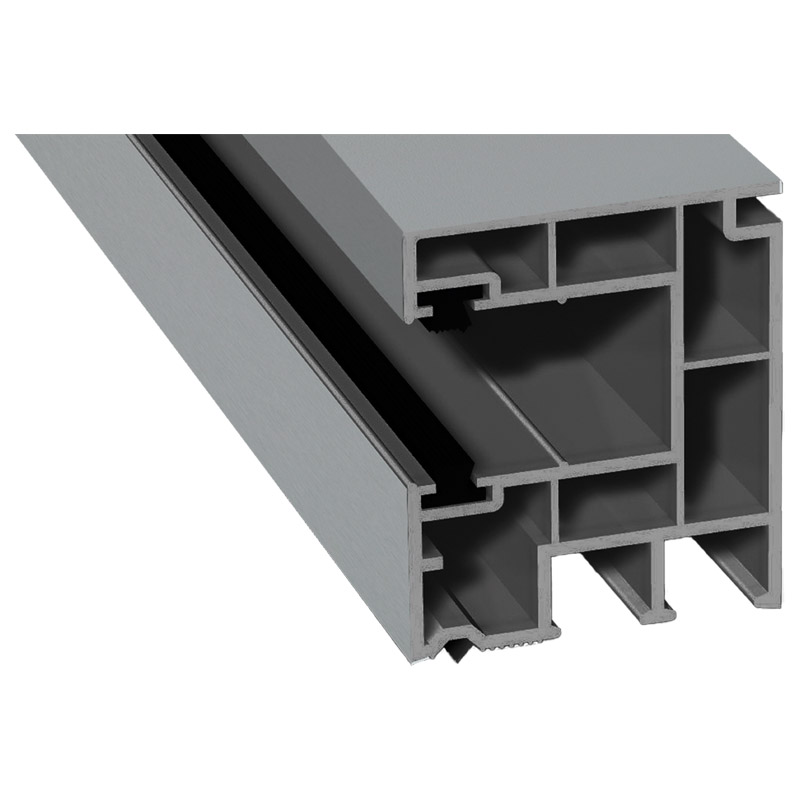 Rollladenführung 40x47mm Lg. 6,50m foliert, mit zwei schwarzen Bürsten GK Grau 72 5105-167 Lichtgrau Produktbild BIGPIC L