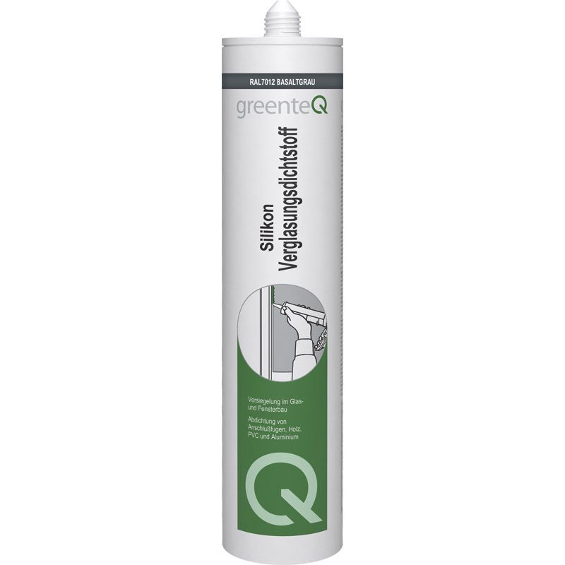 greenteQ Silikon Verglasungsdichtstoff 310 ml Ral 7012 Produktbild BIGPIC L