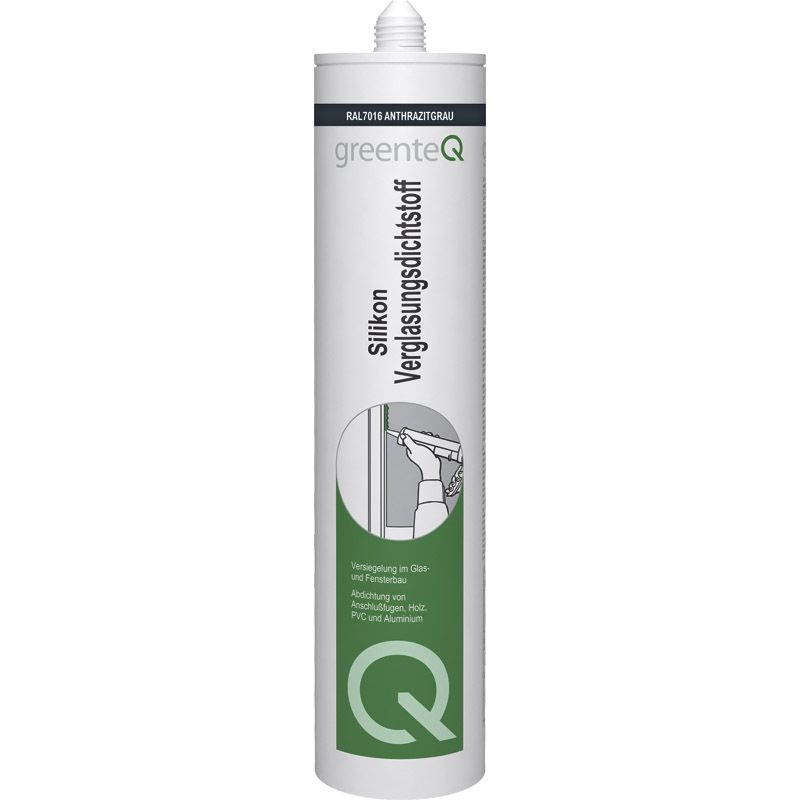 greenteQ Silikon Verglasungsdichtstoff 310 ml Ral 7016 Produktbild BIGPIC L