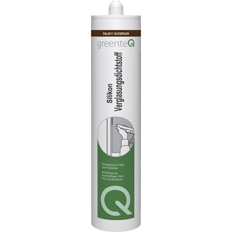greenteQ Silikon Verglasungsdichtstoff 310 ml Ral 8011 Produktbild BIGPIC L