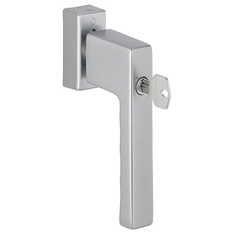 0737S/UD9024 F31-1 Alu Edelstahloptik matt / N10A, mit Arretierung, stahlgrau / 5 mm / 4W Schlüssel, Schließung 1130 / 7 mm / 20-30 mm vorst. / HOPPE- Produktbild BIGPIC L