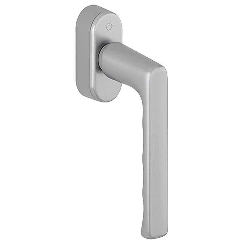 0700/UD9020 F31-1 Alu Edelstahloptik matt / N10A, mit Arretierung, stahlgrau / 5 mm / 7 mm / 20-30 mm vorst. / HOPPE-Logo / 90° / M5x35 mm + M5x40 mm Produktbild BIGPIC L