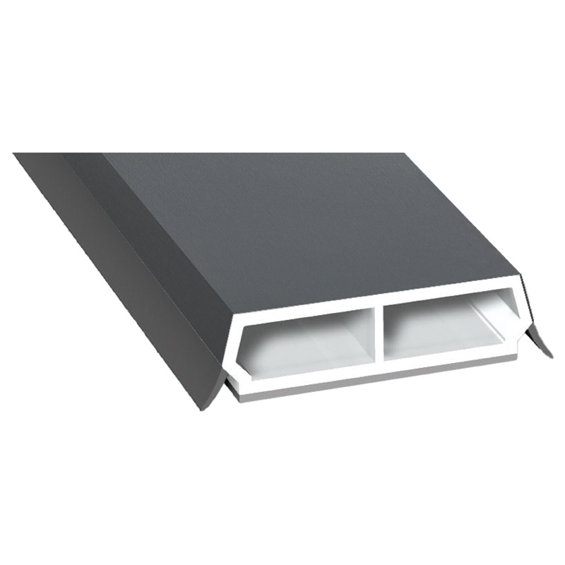 Trapez-Sprosse 38mm SK Lg. 6,00m foliert, mit zwei schwarzen Weichlippen 70 1205-167 Basaltgrau Produktbild BIGPIC L