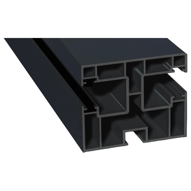 Mini-Doppel Rollladenführung 50x60mm Lg. 6,50m foliert, GK Grau, mit zwei grauen Bürsten 70 1605-167 Anthrazitgrau Produktbild BIGPIC L