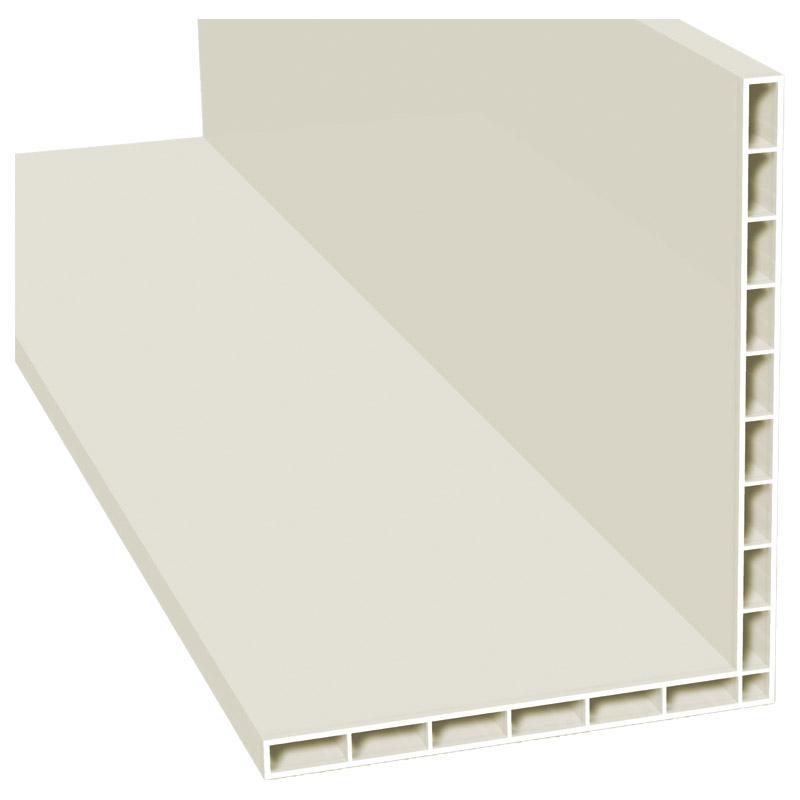 Hohlkammerwinkel 110x90mm Lg. 6,00m Cremeweiß, VE: 30m Produktbild BIGPIC L