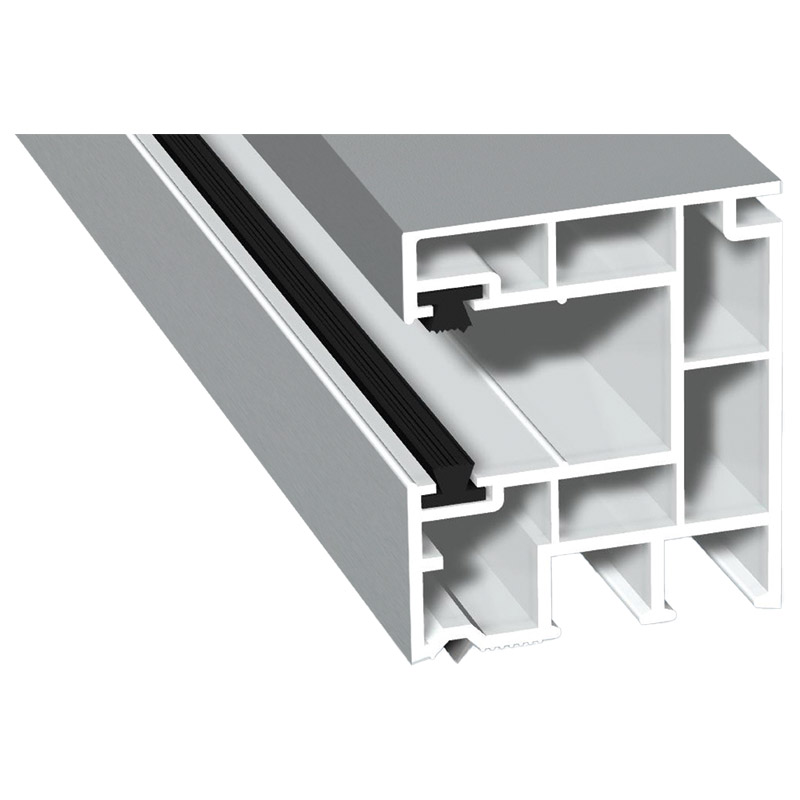 Rollladenführung 40x47mm Lg. 6,50m foliert, mit zwei schwarzen Bürsten GK Weiß 72 5105-167 Lichtgrau Produktbild BIGPIC L