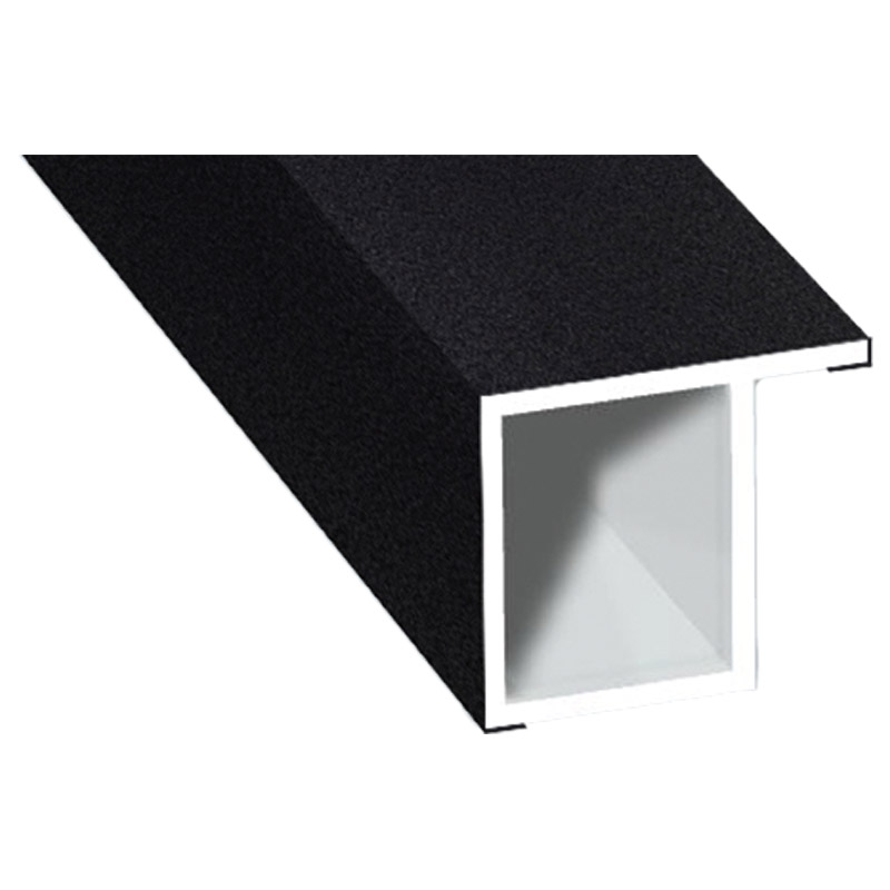 Kammerprofil 17x15mm Lg. 6,00m foliert, mit Nase 70 2105-083 Schwarzgrau Glatt Produktbild BIGPIC L