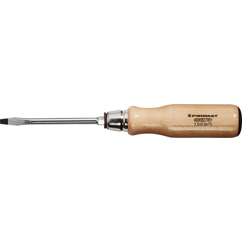 PROMAT Schraubendreher LS mit Holzgriff Produktbild BIGPIC L