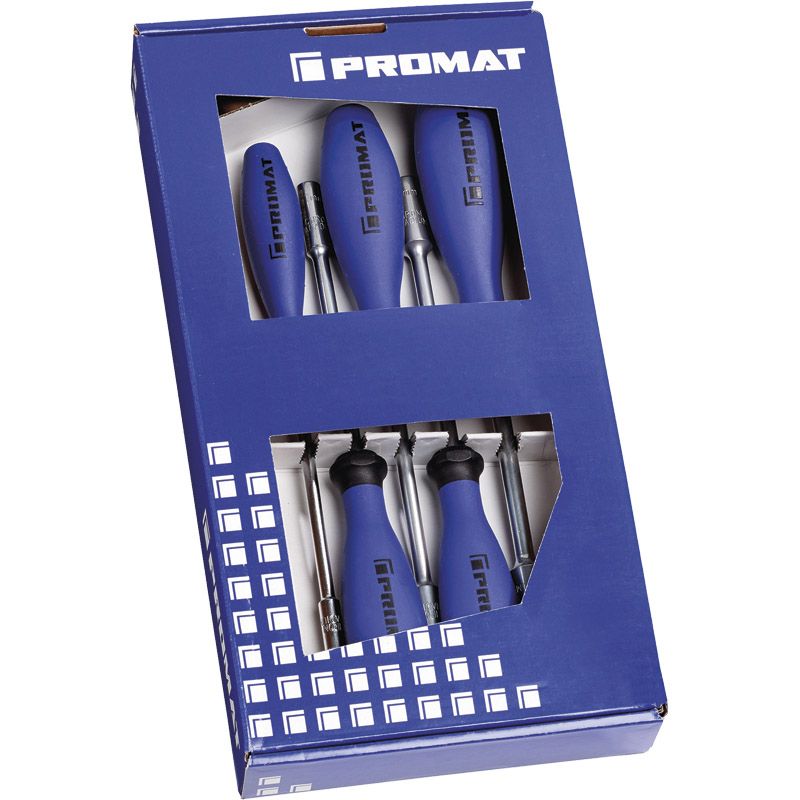 PROMAT Sechskant-Steckschlüsselsatz mit Griff 5,5-13mm 5-tlg. Produktbild BIGPIC L