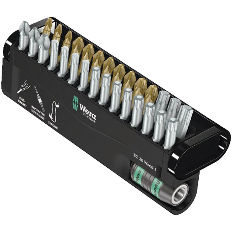WERA Bitsortiment Bit-Check 30 Wood1 30-tlg. Produktbild BIGPIC L