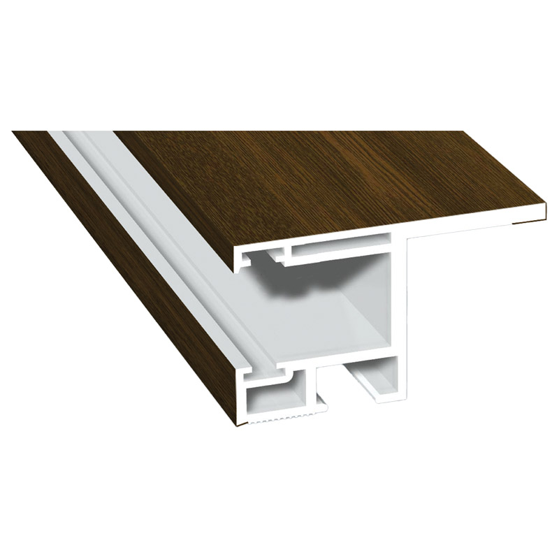 Rollladenführung 55x32mm Lg. 6,00m foliert, mit Nase, ohne Bürste, GK Braun 217 8007-167 Nussbaum Produktbild BIGPIC L