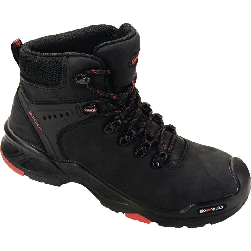 Sicherheitsstiefel Brooklyn Gr.45 schwarz/rot Leder S3 SRC HRO EN20345 BAAK Produktbild BIGPIC L