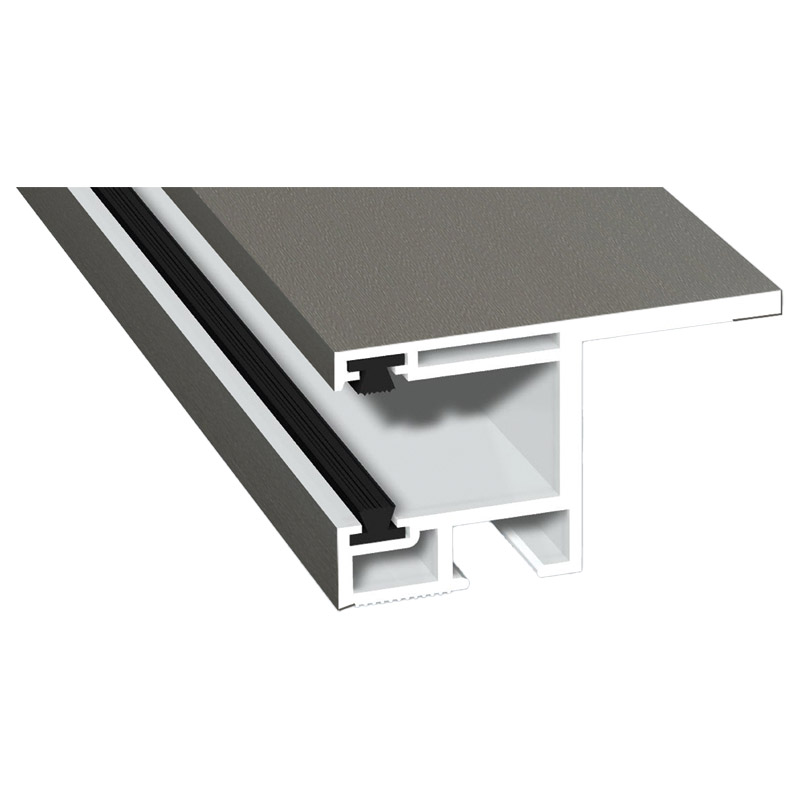 Rollladenführung 55x32mm Lg. 6,00m foliert, mit Nase, mit zwei schwarzen Bürsten GK Weiß 70 3905-167 Quarzgrau Produktbild BIGPIC L