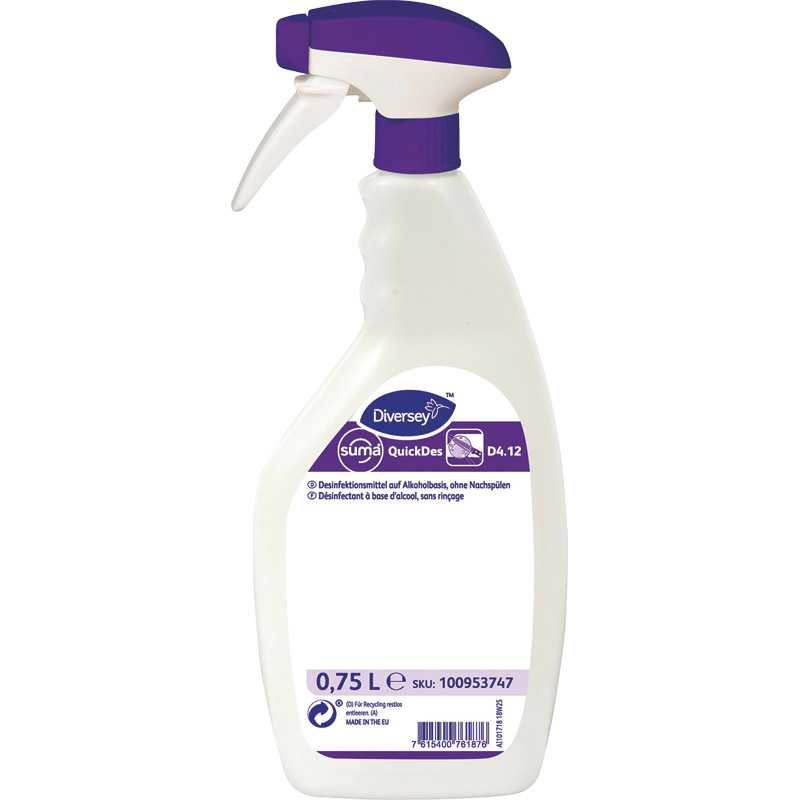 Sprühdesinfektionsmittel QuickDes 4.12 f.Oberflächen 750 ml Sprühflasche SUMA Produktbild BIGPIC L