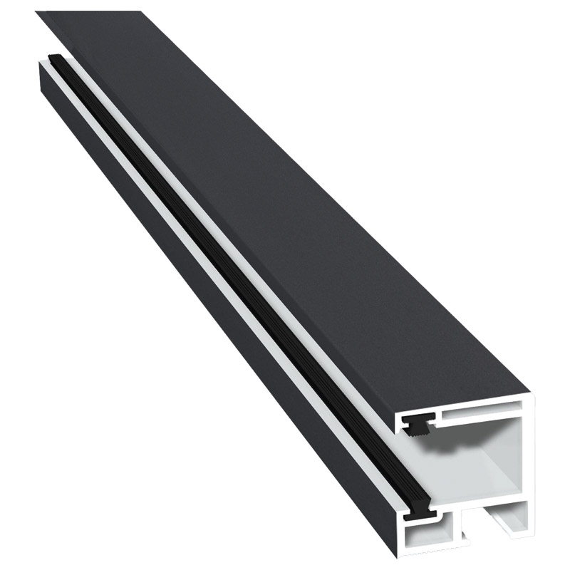 Rollladenführung 30x32mm Lg. 6,00m foliert, mit zwei schwarzen Bürsten GK Grau PX 47858 Anthrazit Ulti Matt Produktbild BIGPIC L
