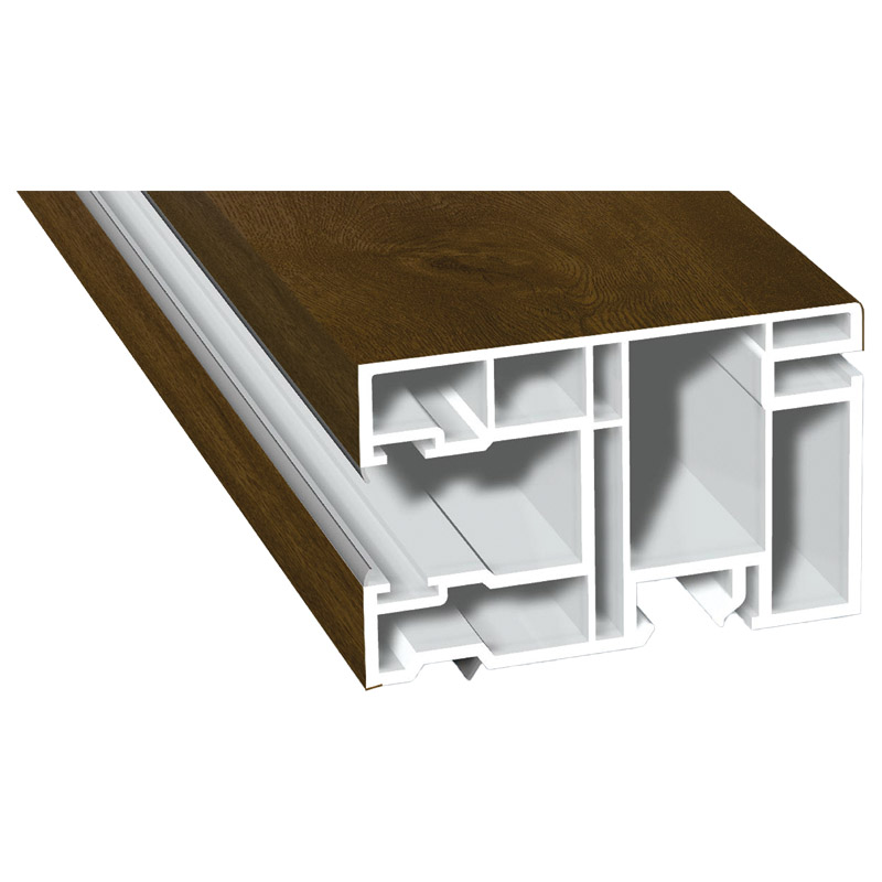 Mini-Rollladenführung 58x38mm Lg. 6,50m foliert, mit zwei schwarzen WeichlippenGK Braun 217 8001-167 Golden Oak Produktbild BIGPIC L