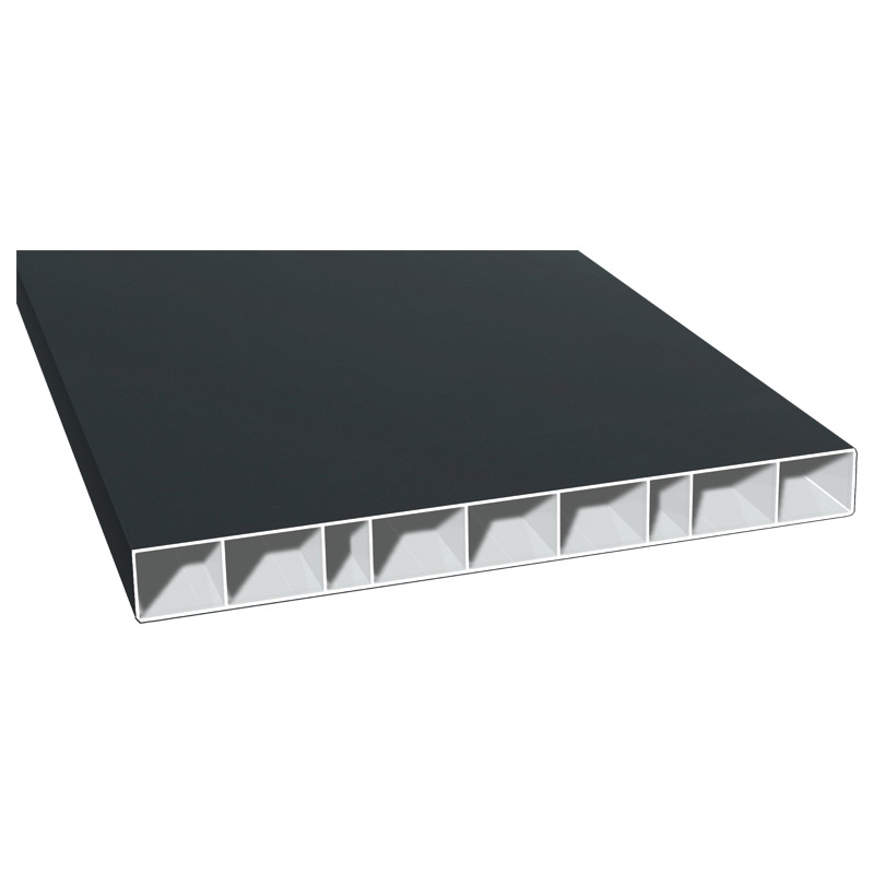 Hohlkammerprofil 200x20mm Lg. 6,00m foliert 70 1605-083 Anthrazitgrau Glatt Produktbild BIGPIC L