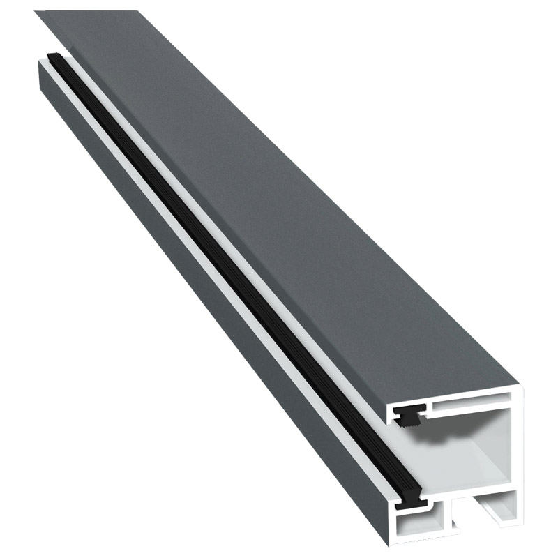 Rollladenführung 30x32 mm Lg. 6,00 mfoliert, mit zwei schwarzen BürstenGK Grau70 1205-083 BASALTGRAU GLATT [51] Produktbild BIGPIC L