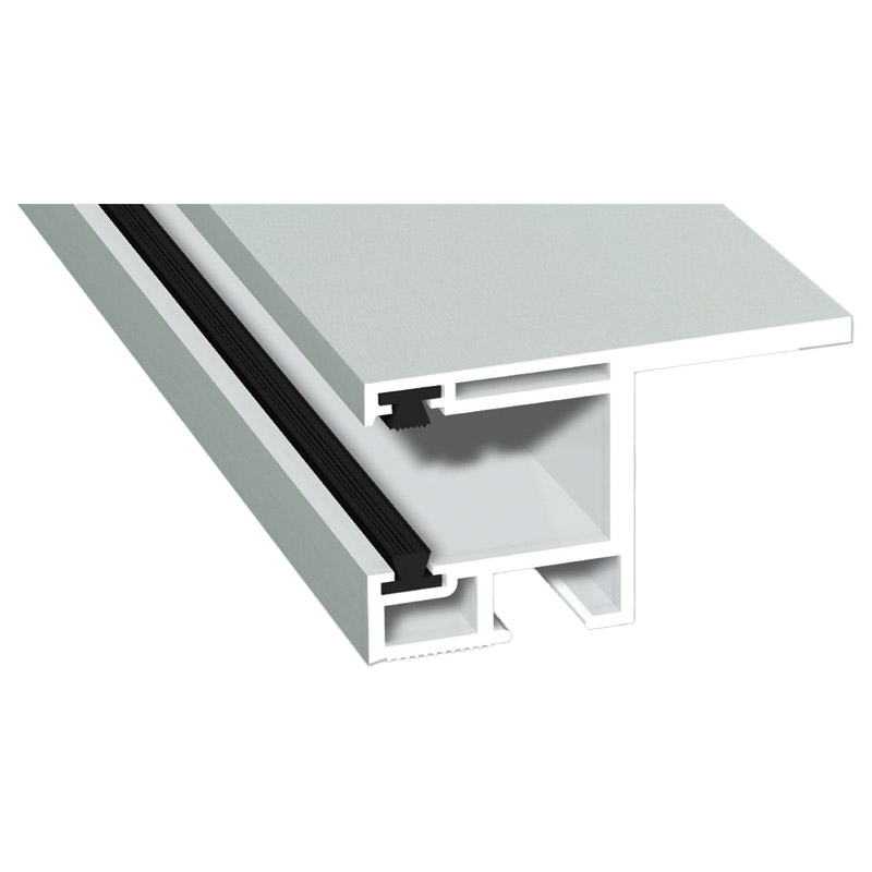 Rollladenführung 55x32 mm Lg. 6,00 mfoliert, mit Nase, mit zwei schwarzen BürstenGK Weiß70 3805-167 ACHATGRAU [62] Produktbild BIGPIC L