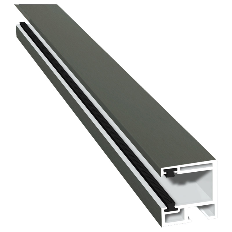 Rollladenführung 30x32 mm Lg. 6,00 mfoliert, mit zwei schwarzen BürstenGK Grau436 7047 QUARZGRAU SATIN [125] Produktbild BIGPIC L