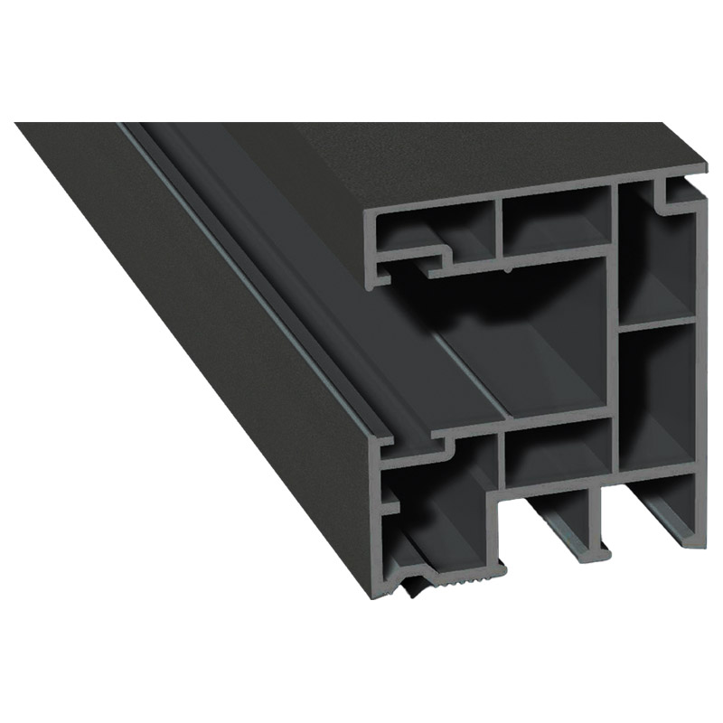 Rollladenführung 40x47 mm Lg. 6,50 mfoliert, GK Grau, ohne Bürste436 1014 ALUX DB 703 [100] Produktbild BIGPIC L