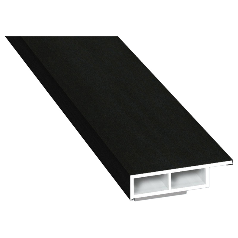 Kammerprofil 30x7 mm SK Lg. 6,00 mfoliert, mit Nase446 6062 JET BLACK MATT [145] Produktbild BIGPIC L
