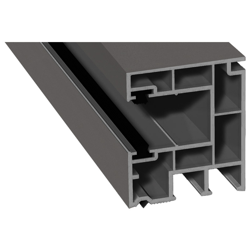 Rollladenführung 40x47 mm Lg. 6,50 mfoliert, mit zwei schwarzen BürstenGK Grau436 1016 ALUX GRAUALUMINIUM [102] Produktbild BIGPIC L