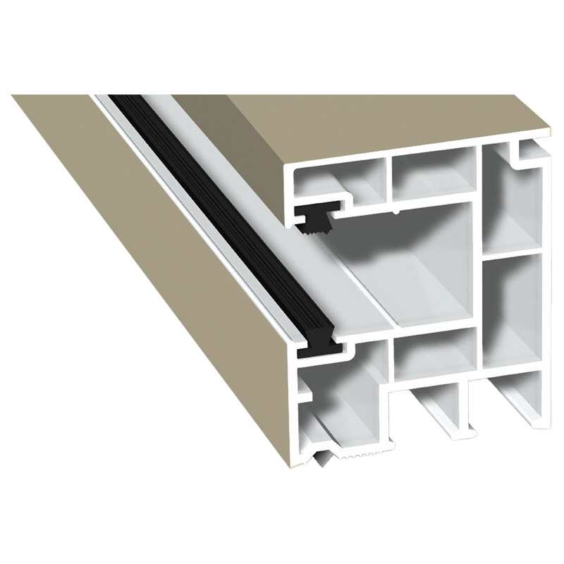 Rollladenführung 40x47 mm Lg. 6,50 mfoliert, mit zwei schwarzen BürstenGK Weiß456 5056 HELLELFENBEIN [211] Produktbild BIGPIC L