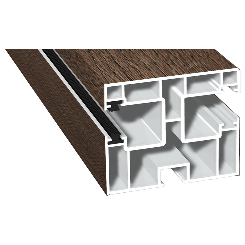 Mini-Doppel Rollladenführung 50x60 mm Lg. 6,50 mfoliert, GK Braun, mit zwei grauen Bürsten316 7002-168 EICHE HELL [27] Produktbild BIGPIC L