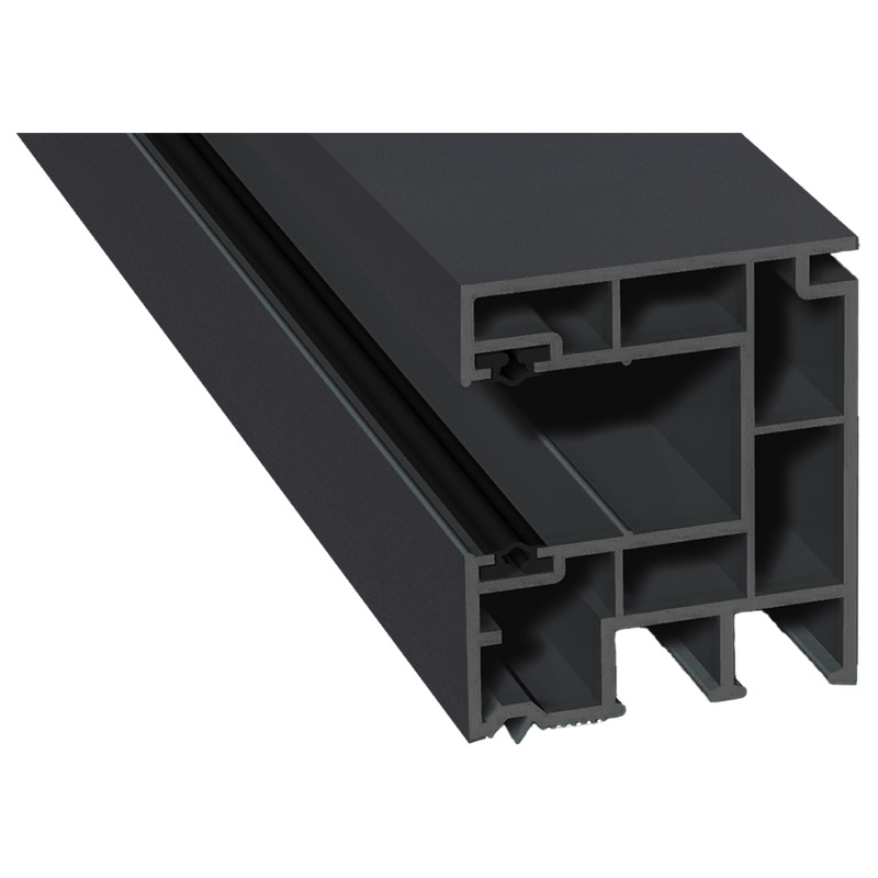 Maxi-Rollladenführung 40x47 mm Lg. 6,50 mfoliert, GK Grau, mit zwei schwarzen WeichlippenPX 47858 ANTHRAZIT ULTI MATT [140] Produktbild BIGPIC L