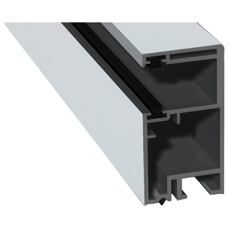 Rollladenführung 30x57 mm Lg. 6,00 mfoliert, mit zwei schwarzen BürstenGK Grau72 5105-167 LICHTGRAU [70] Produktbild BIGPIC L