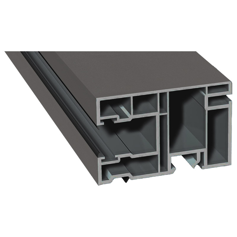 Mini-Rollladenführung 58x38 mm Lg. 6,50 mfoliert, mit zwei schwarzen WeichlippenGK Grau436 1016 ALUX GRAUALUMINIUM [102] Produktbild BIGPIC L