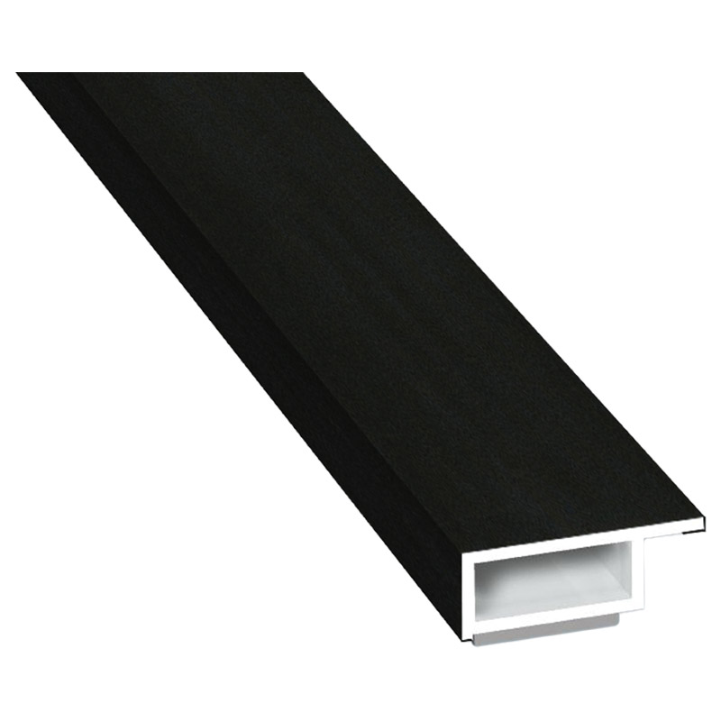 Kammerprofil 20x7 mm SK Lg. 6,00 mfoliert, mit Nase446 7062 JET BLACK SFTN CC+ [146] Produktbild BIGPIC L