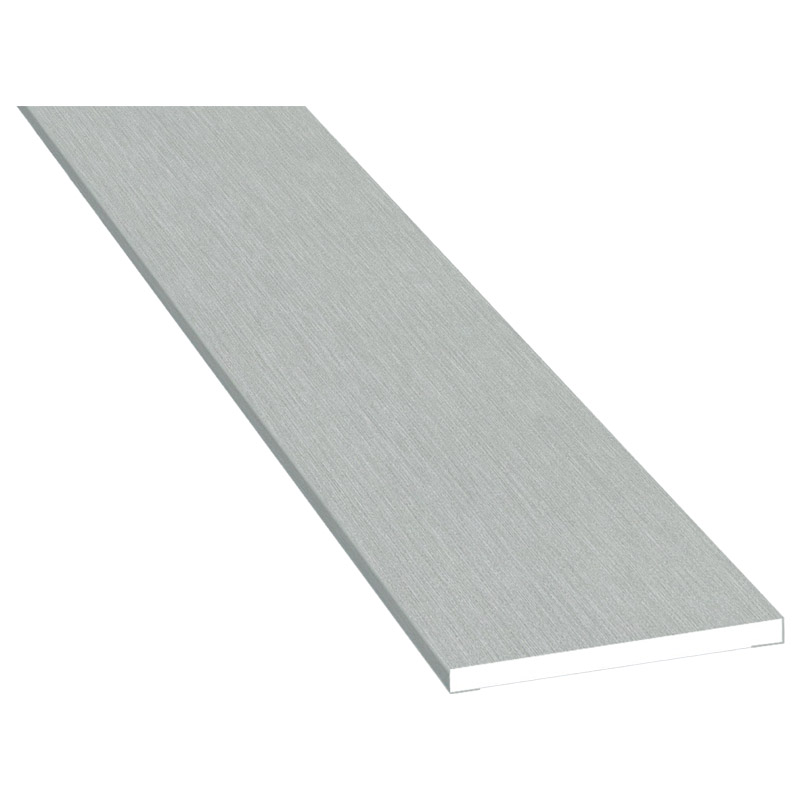 Flachprofil 40x3 mm Lg. 6,00 mfoliert436 1001 METBRUSH ALUMINIUM [94] Produktbild BIGPIC L