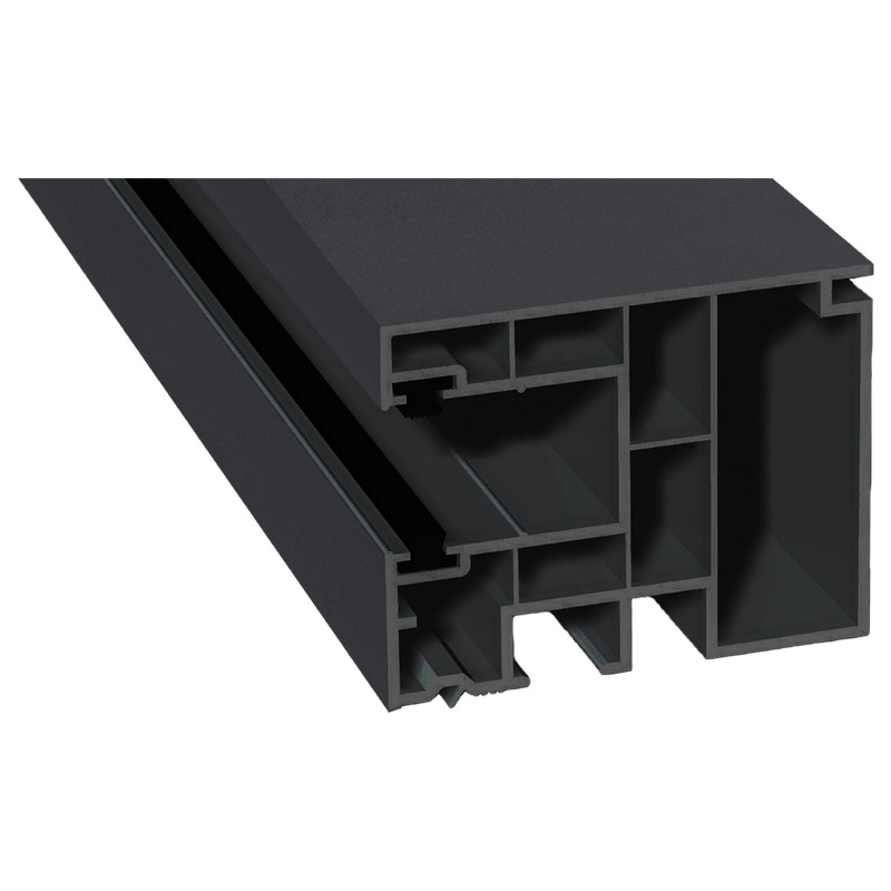 Maxi-Rollladenführung 59x47 mm Lg. 6,50 mfoliert, GK Grau, mit zwei schwarzen BürstenPX 47858 ANTHRAZIT ULTI MATT [140] Produktbild BIGPIC L