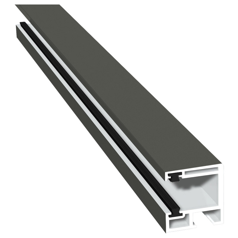 Rollladenführung 30x32 mm Lg. 6,00 mfoliert, mit zwei schwarzen BürstenGK Grau470 1014 MATTEX DB 703 [159] Produktbild BIGPIC L