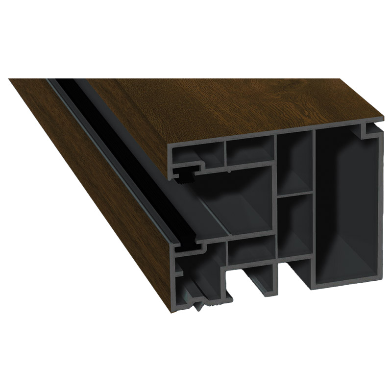 Maxi-Rollladenführung 59x47 mm Lg. 6,50 mfoliert, GK Grau, mit zwei schwarzen Bürsten8007-02201 HONEY OAK SUPER MATT [151] Produktbild BIGPIC L