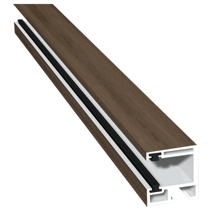 Rollladenführung 30x32 mm Lg. 6,00 mfoliert, mit zwei schwarzen BürstenGK Braun470 3004 TURNER OAK TOFFEE [160] Produktbild BIGPIC L